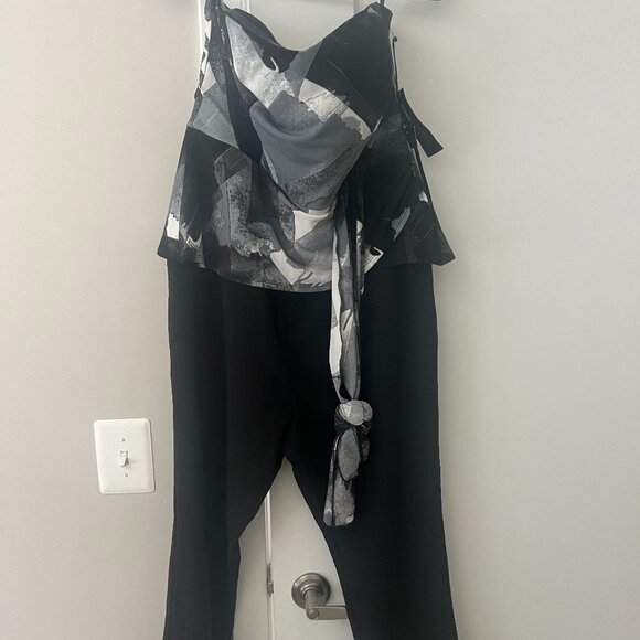 Gabrielle Union Collection Gray and Black Jumpsuit - Picture 1 of 2